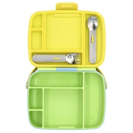 Munchkin, Lunch ™, Bento Box с посудой, для детей старше 18 месяцев, зеленый, набор из 3 предметов