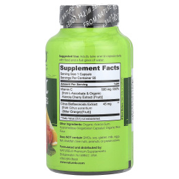 NATURELO, витамин C, экстракт ацеролы с цитрусовыми биофлавоноидами, 90 капсул с замедленным высвобождением