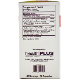 Health Plus, Colon Cleanse MAX, пробиотическая клетчатка, 60 капсул