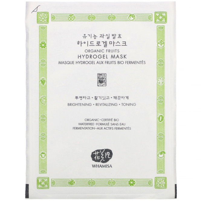 Whamisa, Organic Fruits, Hydrogel Mask, 1 Sheet