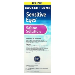 Bausch & Lomb, Физиологический раствор, для чувствительных глаз, 355 мл (12 жидк. Унций)
