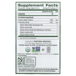 Traditional Medicinals, Herbal Teas, органический лимонный имбирь, без кофеина, 16 чайных пакетиков, 32 г (1,13 унции)