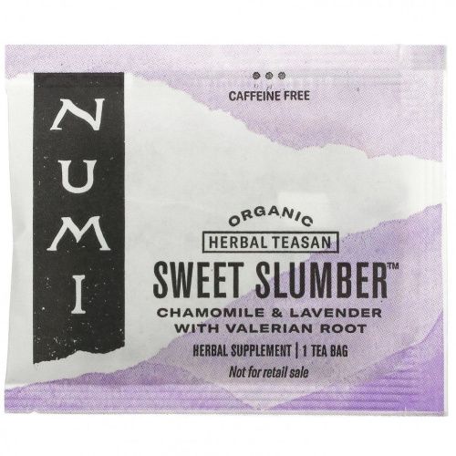 Numi Tea, Organic Herbal Teasan, Sweet Slumber, без кофеина, 16 чайных пакетиков, 35,2 г (1,24 унции)