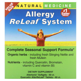 Herbs Etc., Противоаллергенная система ReLeaf  в таблетках, 2 бутылки, 60 гелевых капсул/таблеток