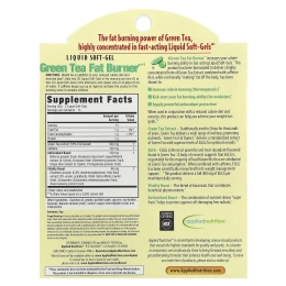 Applied Nutrition, Сжигатель жира с зеленым чаем (Green Tea Fat Burner), 30 желатиновых капсул быстрого действия