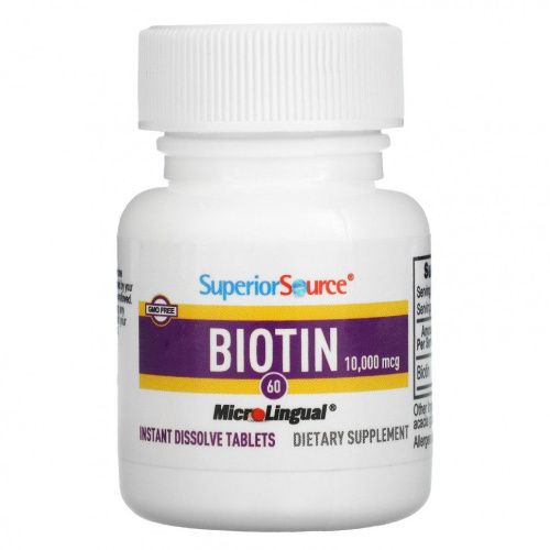 Superior Source, Биотин, 10000 мкг, 60 быстро растворяющихся таблеток