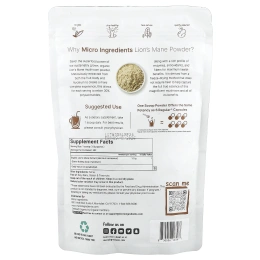 Micro Ingredients, Органический порошок из львиной гривы, 454 г (1 фунт)