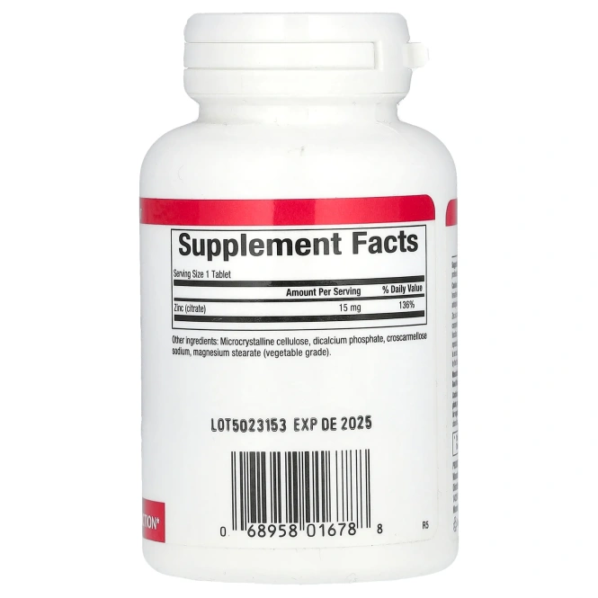 Natural Factors, Цитрат цинка, 15 мг, 90 таблеток