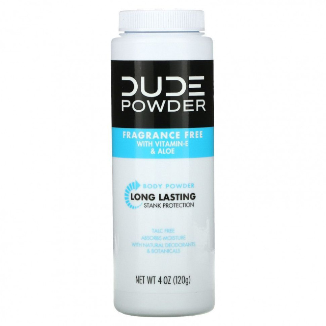 Dude Products, Пудра, пудра для тела, без отдушек, 120 г (4 унции)