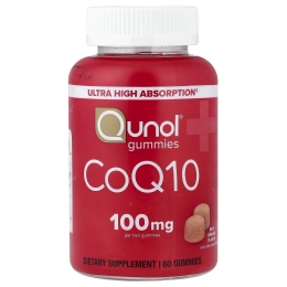 Qunol, коэнзим Q10, со вкусом насыщенного апельсина, 60 жевательных таблеток (50 мг в 1 таблетке)