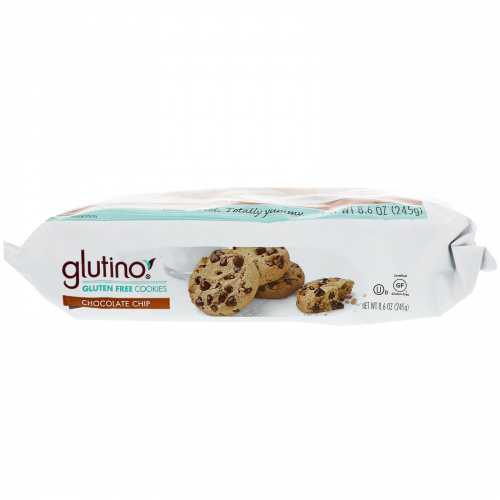 Glutino, Печенье без глютена, Шоколадная крошка, 8,6 унц. (245 г)