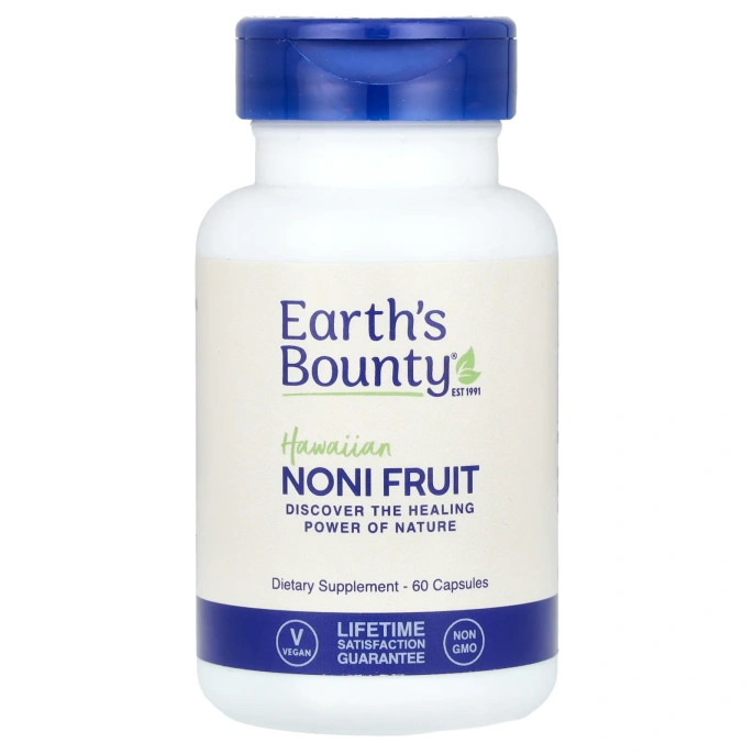 Earth's Bounty, Плоды гавайского нони, 500 мг, 60 растительных капсул