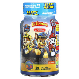 L'il Critters, Paw Patrol The Movie, жевательные мультивитамины, натуральные фрукты, 60 жевательных таблеток