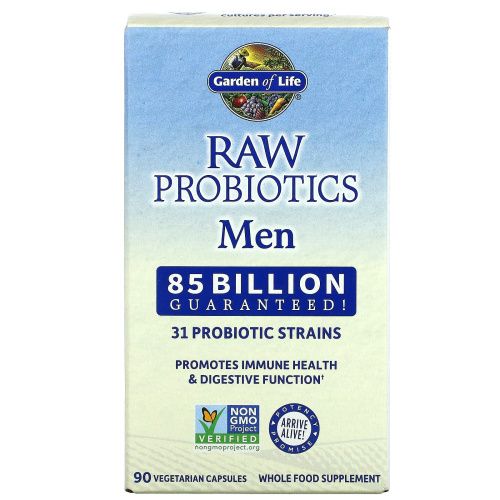 Garden of Life, Сырые пробиотики для мужчин, 90 капсул на растительной основе