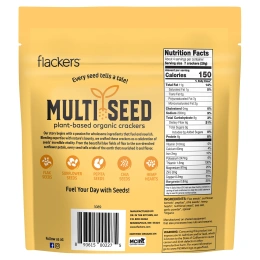 Flackers, Multi Seed, органические крекеры на растительной основе, Cheeze-Pleaze, чеснок и специи, 113 г (4 унции)