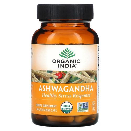 Organic India, Органическая ашвагандха, 90 растительных капсул