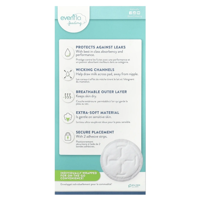 Evenflo Feeding, Улучшенные одноразовые прокладки для кормления, 60 шт.