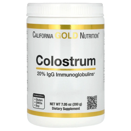 California Gold Nutrition, Молозиво, высококонцентрированное, мгновенное, без rBST, 7,05 унций (200 г)