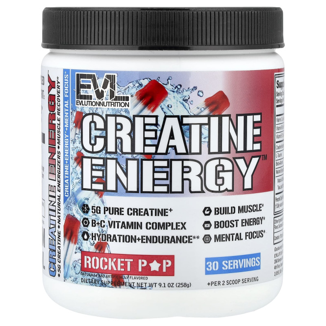 EVLution Nutrition, Creatine Energy™, Rocket Pop, 258 г (9,1 унции)