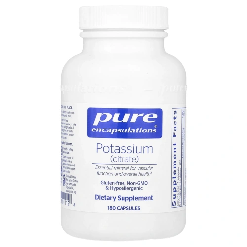Pure Encapsulations, Калий (цитрат), 180 капсул