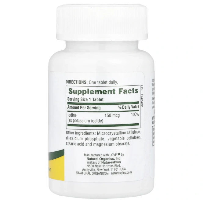 Nature's Plus, Калия йодид, 150 мкг, 100 таблеток