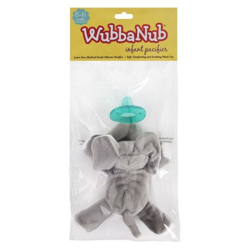 WubbaNub, Соска-пустышка, для детей 0–6 месяцев, слоненок, 1 соска