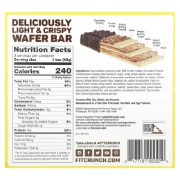 FITCRUNCH, протеиновый вафли, со вкусом шоколада и арахисовой пасты, 9 шт. по 45 г (1,59 унции)