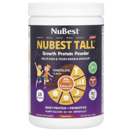 NuBest, NuBest Tall®, протеиновый порошок для роста, для детей от 3 лет, шоколад, 340 г (12 унций)