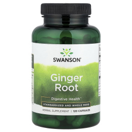Swanson, Корень имбиря, стандартизированная цельная трава, 120 капсул