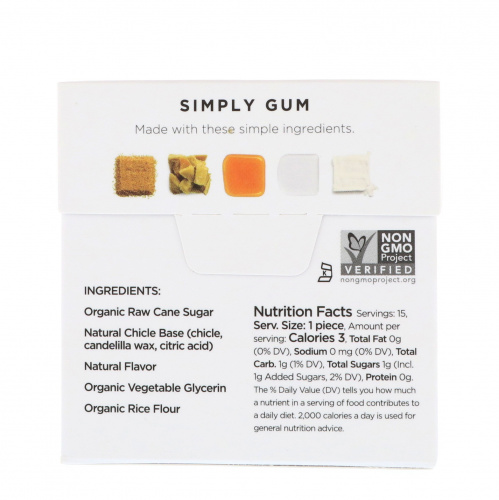 Simply Gum, Жевательная резинка, Натуральный клен, 15 штук