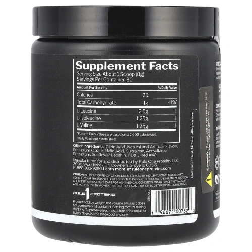 Rule One Proteins, BCAA, фруктовый пунш, 240 г (8,47 унции)