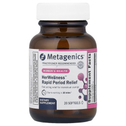 Metagenics, HerWellness™, быстрое средство для облегчения менструации, 20 капсул