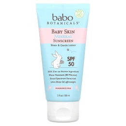 Babo Botanicals, Baby Skin, солнцезащитный лосьон на минеральной основе Lotion, SPF 50, 3 ж. унц. (89 мл)