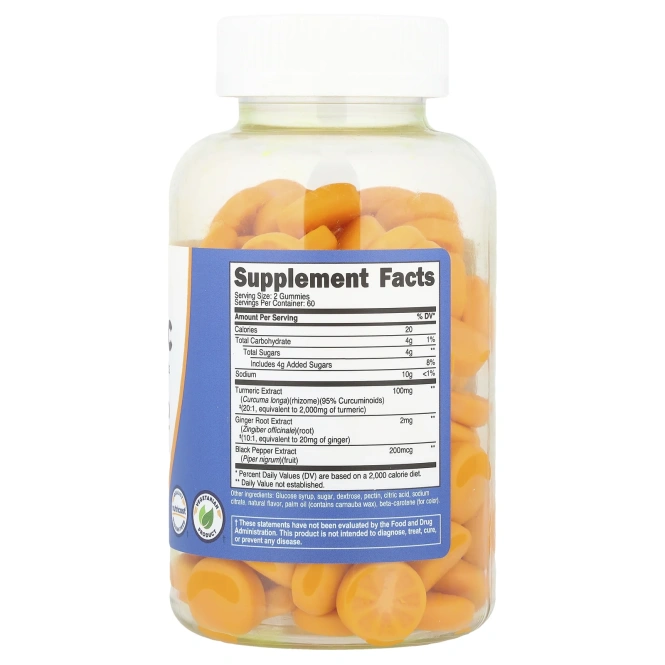 Nutricost, Жевательные мармеладки с куркумой, цитрусовые, 120 жевательных таблеток