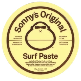 Sun Bum, Sonny's Original Surf Paste, матовая паста для укладки волос, средней фиксации, 85 г (3 унции)