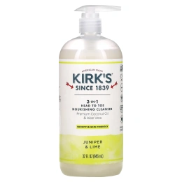 Kirk's, Питающее очищающее средство 3-в-1, можжевельник и лайм, 32 ж. унц. (946 мл)