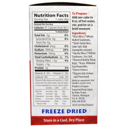 Eden Foods, Растворимый органический суп мисо, красный мисо, кузу, вакамэ и зеленый лук, 4 пакета, по 0,28 унции (8 г) каждый