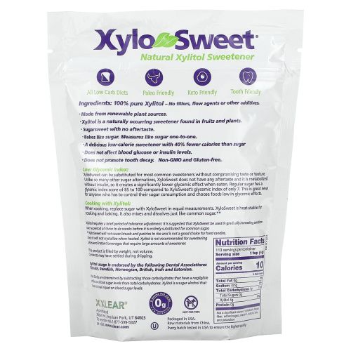 Xlear, XyloSweet, абсолютно натуральный подсластитель ксилит, 1 фунт (454 г)