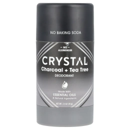 Crystal Body Deodorant, Обогащенный магнием дезодорант, древесный уголь + чайное дерево, 2,5 унции (70 г)