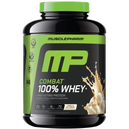 MusclePharm, Combat® 100%, порошок из сывороточного протеина, со вкусом ванильного мороженого, 2,24 кг (5 фунтов)