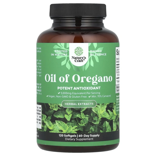 Nature's Craft, Масло орегано, 120 капсул (150 мг в каждой капсуле)