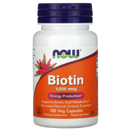 NOW Биотин 1000, Biotin 1000 - 100 капсул