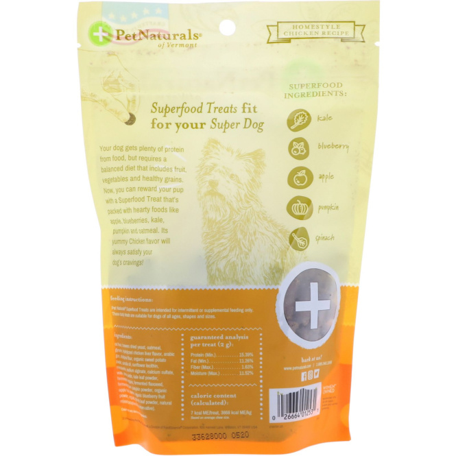 Pet Naturals of Vermont, Лакомства для собак из чудо-пищи, домашний рецепт с курицей, более 100 лакомств, 8,5 унц. (240 г)