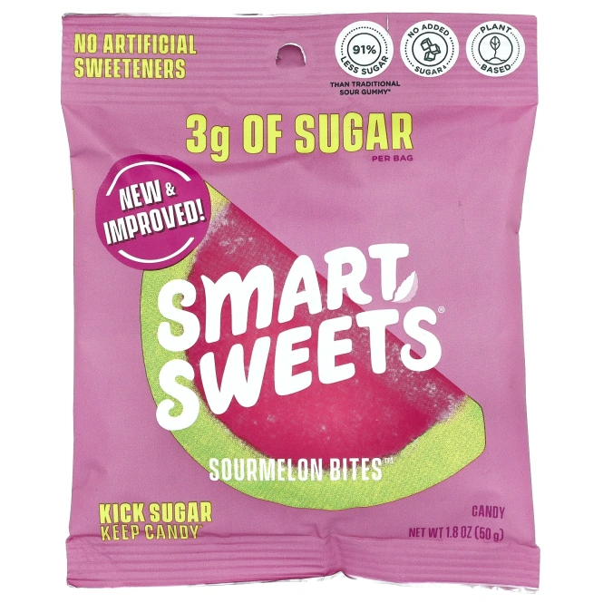 SmartSweets, Sourmelon Bites™, арбуз, 50 г (1,8 унции)