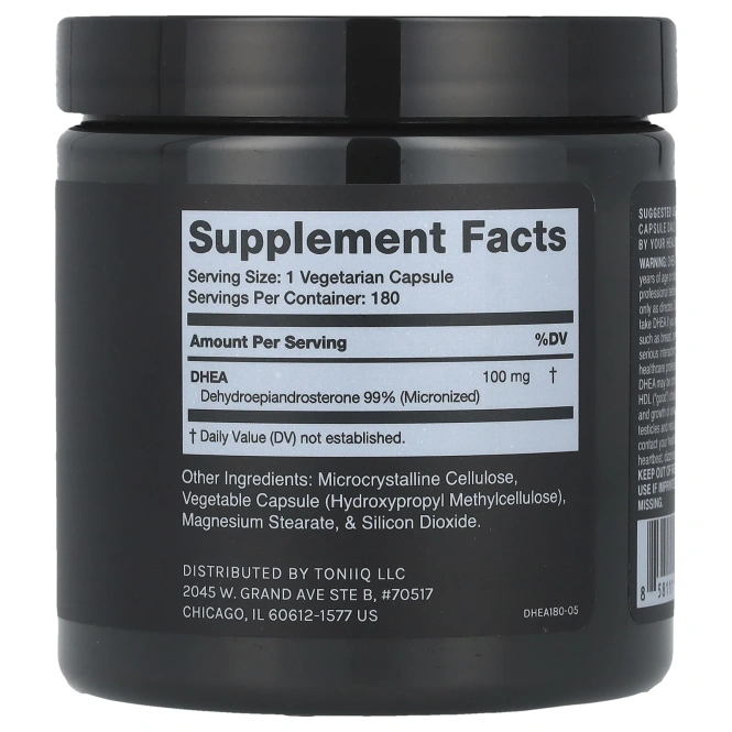 Toniiq, ДГЭА 100, 180 капсул (100 мг на капсулу)