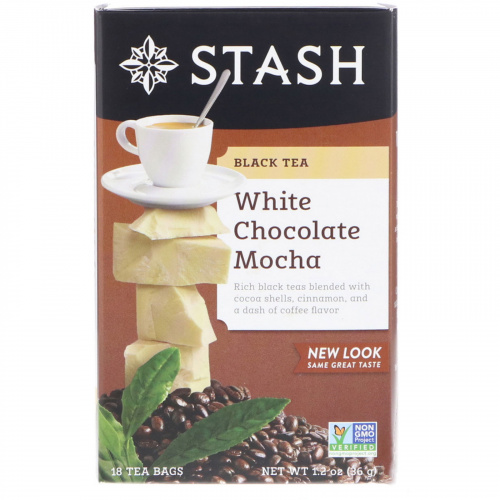 Stash Tea, Black Tea, White Chocolate Mocha, 18 Tea Bags, 1.2 oz (36 g)