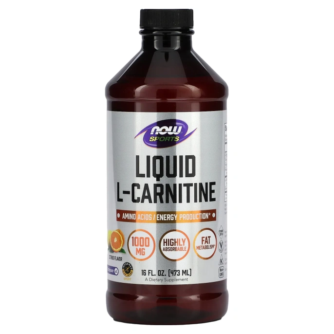 Now Foods, L-карнитин в жидкой форме, с цитрусовым ароматом, 1000 мг, 16 жидких унций (473 мл)