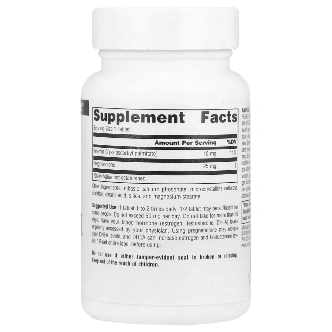 Source Naturals, Прегненолон, 25 мг, 60 таблеток