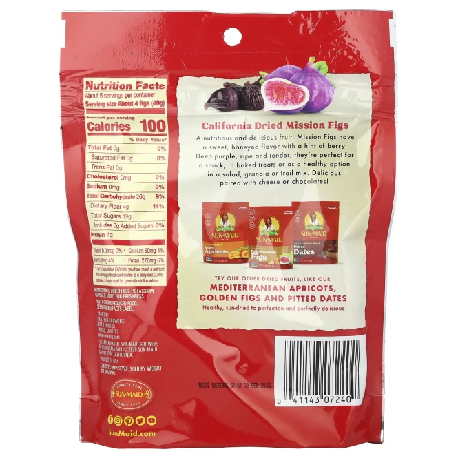 Sun-Maid, калифорнийский сушеный инжир, 198 г (7 унций)