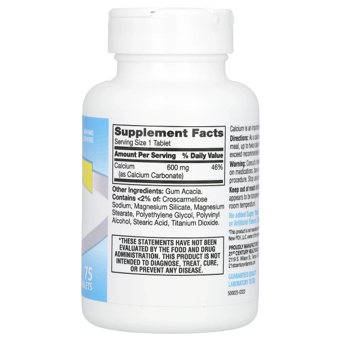 21st Century, Источник кальция 600, 75 таблеток